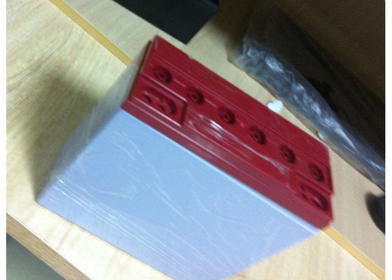High Polish Injection Molding Services For Blue And Red Color Lead Acid Battery Housing
